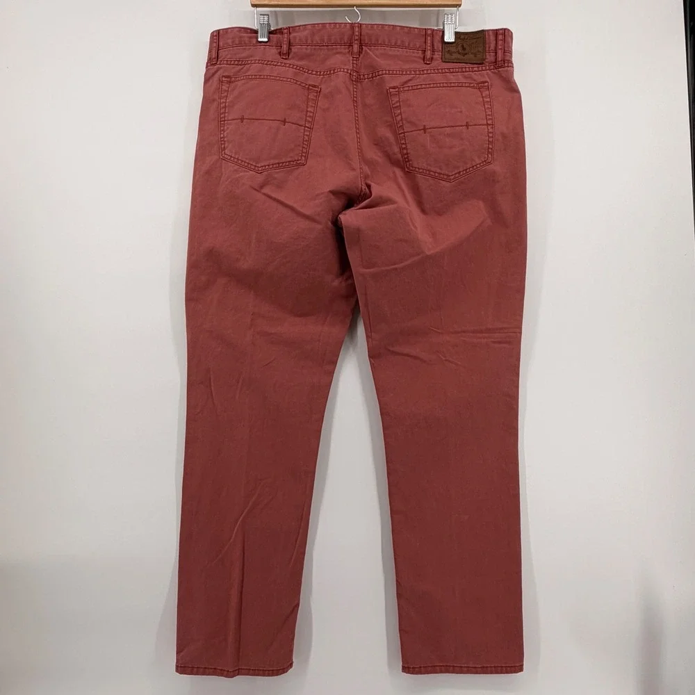Polo Ralph Lauren Mens Salmon Red Stretch Cotton Straight Leg Pants 41x30